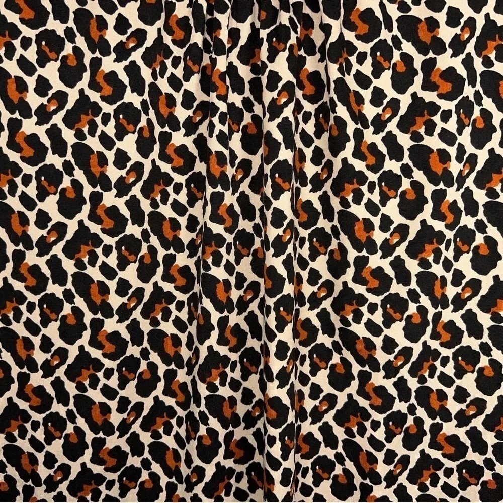 MEDIUM KIM ROGERS LEOPARD PRINT BLOUSE SLEEVELESS STRETCH BEIGE BROWN ANIMAL